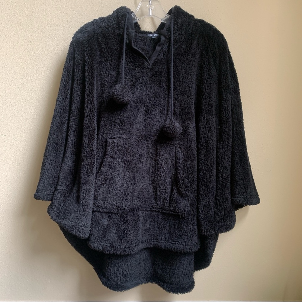 EUC Cozy Zoe Panda Plush Fleece Hooded Poncho Wearable Blanket Hoodie Size XS S
